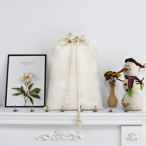 <b>Large</b> Blank Christmas Bag <b>Santa</b> <b>Sack</b> Canvas Gift Bags Cotton Drawstrings Burlap Decorations for Presents - Product Image 4