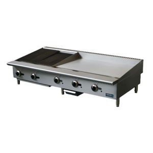 Table de cuisson professionnelle en acier inoxydable à gaz, 24-60 pouces, multifonction (plaques chauffantes/plaque de cuisson/grill), conversion GPL - Product Image 4