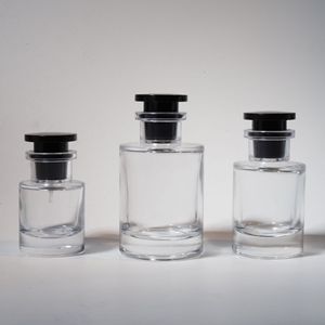 Transparent <b>Empty</b> Glass Perfume <b>Spray</b> <b>Bottle</b> with Cylindrical Cap Cosmetic Packaging Fine Mist 30ml/50ml/100ml - Product Image 2