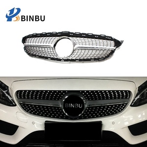Grille de pare-chocs avant pour <span class=keywords><strong>Mercedes</strong></span> Benz <span class=keywords><strong>Classe</strong></span> <span class=keywords><strong>C</strong></span> <span class=keywords><strong>W205</strong></span> Sport Diamond Style Coupe C180 C200 C300 Grill 2015-2018 - Product Image 3