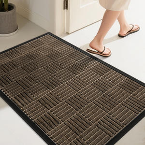 Alfombra de Entrada Grande y Lujosa para Interiores/Exteriores, Alfombra Resistente para Exteriores, para Entrada, Patio, Garaje, Alfombra Antipolvo Lavable - Product Image 1