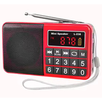 Radio FM portable mini XC-L238 OEM avec lecteur MP3 USB AAC et carte SD