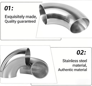 <span class=keywords><strong>Coude</strong></span> sanitaire à souder à 90 degrés en acier inoxydable SS304/316L |   Raccord de tuyauterie en acier inoxydable poli miroir - Product Image 5