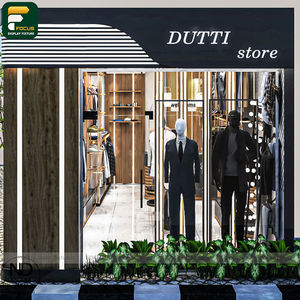 Présentoir de Luxe pour Magasin de Mode avec Base en Pierre, Armoire à Vêtements Suspendus, Ensemble de Mobilier de Détail Haut de Gamme - Product Image 6