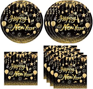 Platos y Servilletas <span class=keywords><strong>de</strong></span> Papel <span class=keywords><strong>para</strong></span> Fiesta <span class=keywords><strong>de</strong></span> <span class=keywords><strong>Año</strong></span> Nuevo, Juego <span class=keywords><strong>de</strong></span> Vajilla Desechable <span class=keywords><strong>para</strong></span> Decoración <span class=keywords><strong>de</strong></span> Fiestas <span class=keywords><strong>de</strong></span> Nochevieja - Product Image 1