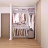 Verstellbares Weißes Metall-Kleiderschranksystem und Kleiderständer für Schlafzimmer mit Einseitigem Design und Schneller Montage