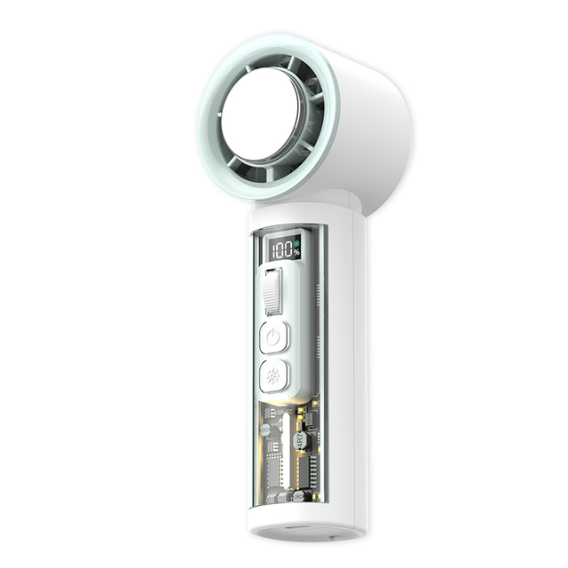 High Speed Mini Turbo Fan Portable & Wearable Fans Rechargeable Handheld Turbo Jet Digital Screen Display 100 Gears Cooling Fan