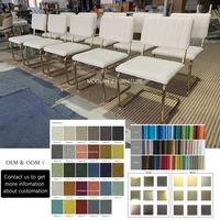Chaises de salle à manger modernes de luxe, style nordique, blanches, capitonnées, avec pieds dorés, en tissu bouclé Sherpa, style Cesca, pour table de salle à manger