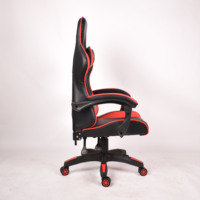 Silla de Escritorio Giratoria Ergonómica de Cuero Rojo para Juegos, Personalizable, para PC