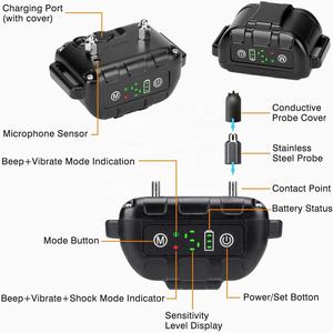 Venta al por mayor de fábrica <span class=keywords><strong>Collar</strong></span> antiladridos impermeable para perros <span class=keywords><strong>Collar</strong></span> de choque de control de ladridos recargable para perros de todas las razas - Product Image 4