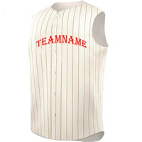 Vente en gros OEM de maillots de baseball en maille de polyester à séchage rapide Gilet de baseball sans manches à rayures pour hommes Maillot de softball