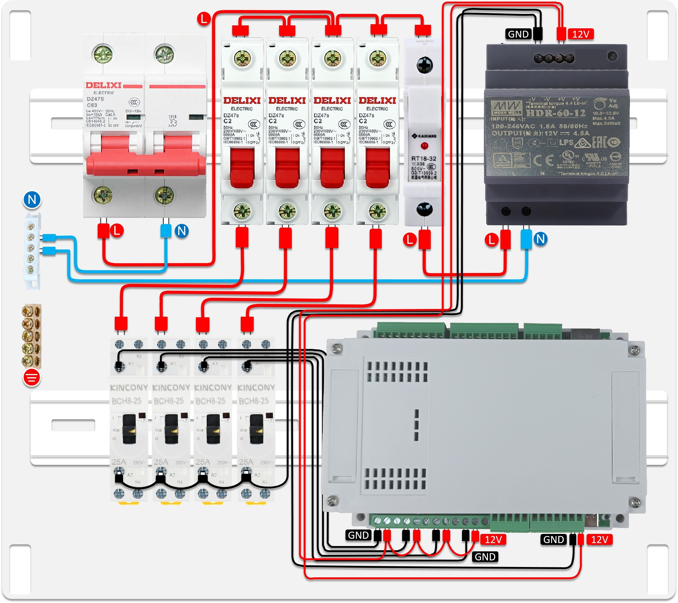 Kincony 4CH (TUYA+HOME ASSISTANT) Smart Switch-No APP Control Electrical Distribution Panel · image 1
