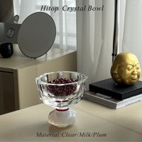 Bol en cristal transparent Hitop Madison au design moderne, pour fruits secs, gâteaux, desserts, décoration de table dans le salon ou la cuisine