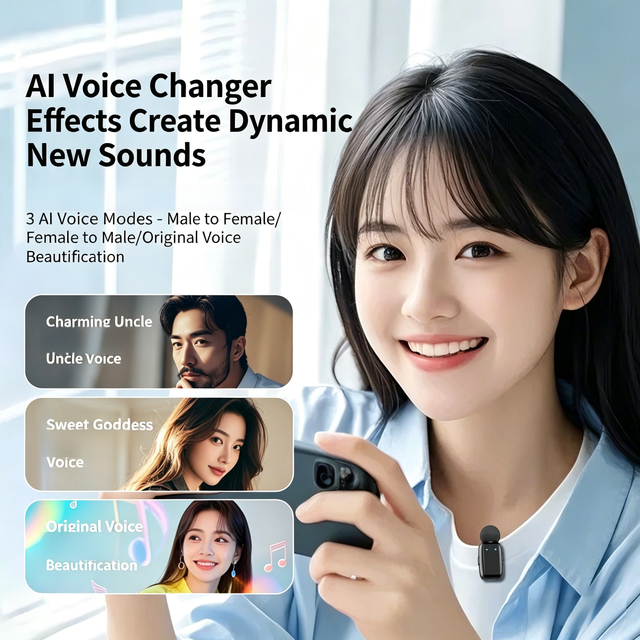 New SX35mini Fingertip Portable Type C 2.4G Wireless Collar Clip Microphone AI Level 3 Noise Reduction Outdoor Live Streaming