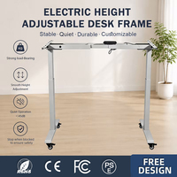Bureau d'ordinateur certifié CE Rohs, prix de gros, portable, largeur réglable, cadre de bureau électrique ergonomique à hauteur réglable avec roulettes