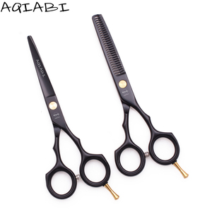 Tijeras de Peluquería Profesionales AQIABI de 5.5 Pulgadas, Tijeras de Corte de Pelo de Acero Inoxidable Japonés, Tijeras de Entresacar, Modelo A1104 - Product Image 1