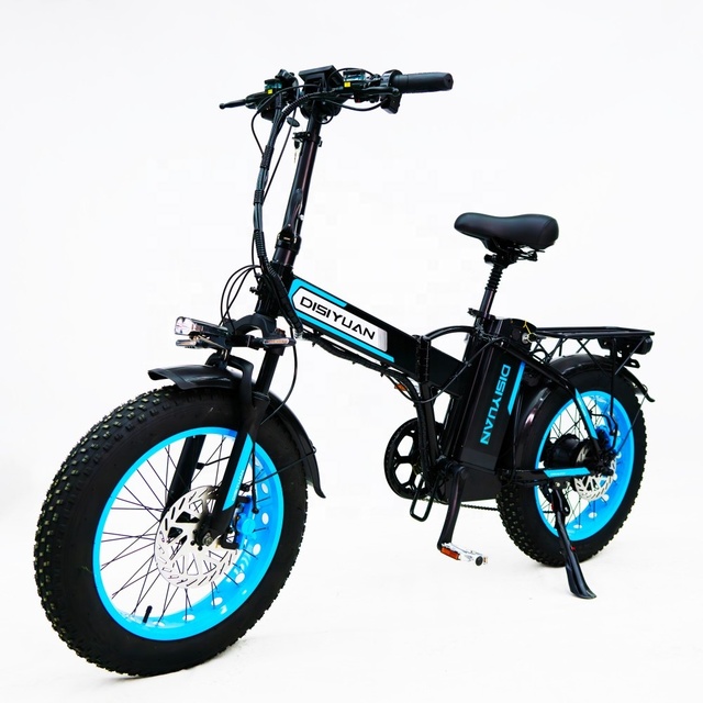 20'' Inch Electric Folding Bike F1 48V Fat Snow Tire MTB 500W Mountain Ebike with Rear Seat Electric Motorbike