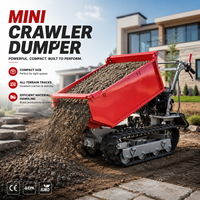 Mini-dumper compact sur chenilles, homologué CE EPA Euro 5, à essence, avec benne hydraulique, pour travaux de jardinage et de construction, directement de l'usine.