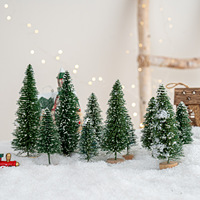 Lot de 5 mini-sapins de Noël artificiels en neige simulée, décorations de table et vitrine intérieures