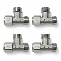 Raccord en T pivotant en acier inoxydable 304 haute pression BSPP BSPT, filetage mâle/femelle 1/2 pouce, classe 150, forgé à froid, raccord de tuyauterie 3 voies