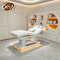Table de massage électrique chauffante de luxe moderne pour salon de spa, lit de beauté à commande à un bouton pour esthéticienne, lit pour soins du visage et des cils