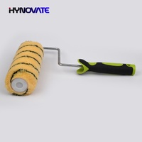 Brosse à rouleau en caoutchouc et en plastique à rayures noires jaunes acryliques de haute qualité de qualité professionnelle