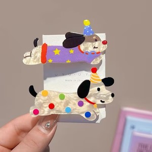 Barrettes à cheveux en acrylique avec motif de chien et de chat de dessin animé, barrettes à cheveux avec charme de fille mignonne, accessoires pour cheveux - Product Image 5