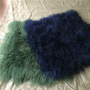 Long Hair Fur 100% Real Hairy Mongolian Tibetan Lamb Cushion