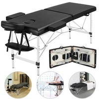 Table de massage moderne, légère, portable et pliable en cuir PU avec structure métallique pour salon de beauté, spa et soins corporels