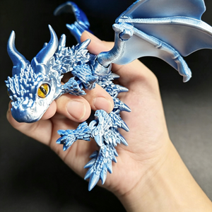YIWUPOWER 3D Baskılı Eklemli Boynuzlu Ejderha Oyuncak Hareketli Eklemli Pterozor Kanat Süsü Masaüstü Dekorasyonu Noel Tatil Hediyesi - Product Image 1