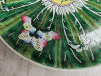 Assiette en porcelaine antique chinoise traditionnelle, peinte à la main, motif Bok Choy, 12 pouces, grande et durable, accessoires de décoration de table