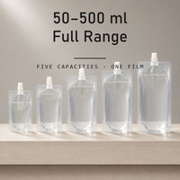 Pochette souple à bec verseur central 50-500 ml, transparente, pour liquides, avec impression de logo personnalisée, anti-fuite, bouchon à vis