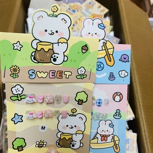 <span class=keywords><strong>Uñas</strong></span> Postizas Premium Hechas a Mano para Niños, Lindas <span class=keywords><strong>Uñas</strong></span> Postizas Removibles con Diseño de Ojo de Gato de <span class=keywords><strong>Sanrio</strong></span> para Niños - Product Image 3