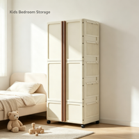 Grande armoire pliable en plastique avec roulettes, tringle à vêtements et étagère amovible – Organisateur de rangement pour vêtements à domicile pour chambre à coucher