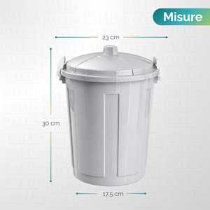 ถังขยะ 7 ลิตร ฝาล็อคแบบคลิป พร้อมหูหิ้วในตัว สีเทาเขียว - Product Image 2