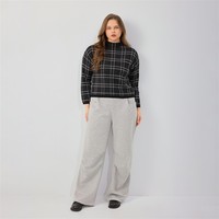 Pull en maille jacquard pour femme, col rond, épaules tombantes, manches longues, coupe courte, idéal pour le quotidien, les trajets, le campus, les voyages, ou comme pièce à superposer