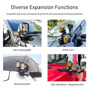 Soporte de Liberación Rápida para Lámpara de Expansión en el <span class=keywords><strong>Pilar</strong></span> A <span class=keywords><strong>del</strong></span> Capó, para JMC Grand Avenue (Modelos 2023~2025), Hecho de Aleación de Aluminio - Product Image 4