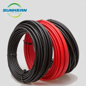 TUV XLPE Insulation Tinned Copper 10 AWG Solar PV Wire 6mm2 for Solar energy System and Solar Panel