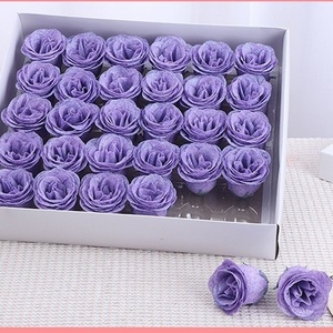 Vendita Diretta di Fabbrica: Teste di Rose in Cristallo con Polvere Dorata, Fiori di <span class=keywords><strong>Rosa</strong></span> Blu Fatati, Composizioni Floreali Artificiali per Matrimoni - Product Image 6