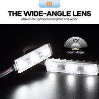 AC 220V Entrée Injection LED Module Lumière LED Signe Module Lampe Avec Lentille Ronde 7000K IP68 1W SMD2835 3 LEDS