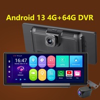 Caméra de tableau de bord de voiture CPT avec écran tactile intelligent, CarPlay, 4G LTE SIM, Android 13, double objectif, GPS, ADAS, WiFi, BT, lecteur MP5, enregistreur vidéo