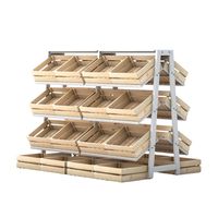 Dubbelzijdige A-frame metalen houten manden modulaire displaystandaard winkelrekken zwaar belastbaar voor supermarkt en supermarkt