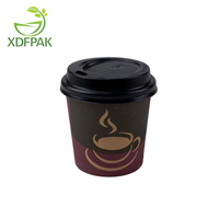 Gobelets à café jetables en papier kraft à paroi simple avec couvercles, plusieurs tailles, vente en gros et personnalisables