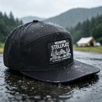 Casquette de sport unisexe HS15 imperméable à 6 panneaux à visière plate avec logo brodé personnalisé, style hip-hop urbain, pour usage extérieur