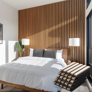 <span class=keywords><strong>Aveeno</strong></span> 3 D MDF Autre décoration murale d'appoint Planches modernes Panneaux acoustiques à lattes de bois Panneau Akupanel pour le bureau et l'école - Product Image 5