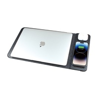 Nouvelle pochette pour ordinateur portable avec recharge sans fil à double aimant, pliable, 14-16 pouces, en cuir PU et feutre, avec options personnalisables