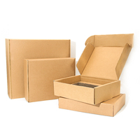 Boîte d'expédition en papier kraft ondulé brun recyclé, personnalisable avec logo, 2 mm, pour e-commerce, vente en gros