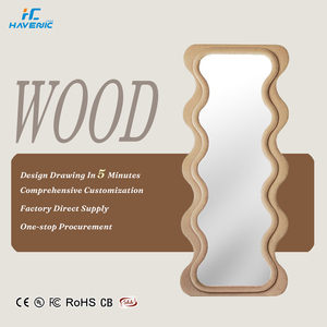 Grand Miroir Vague Décoratif Pleine Longueur, Irrégulier, sur Pied, Grande Décoration Murale pour la Maison - Product Image 1