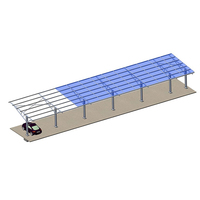 Cochera Solar para Estacionamiento en Campo Abierto con Soporte de Acero Galvanizado en Caliente, Garantía de 25 Años y Resistencia al Viento de 56M/S