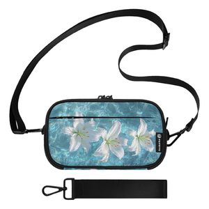Sac bandoulière Feifeiyu pour femme, bleu floral, en nylon, avec fermeture éclair, portable, tendance, pour tous les jours, toutes saisons - Product Image 1